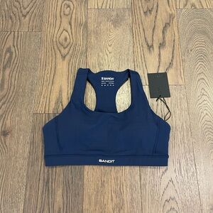 New Bandit Running Gridlock Scoop neck Bra M Medium Navy